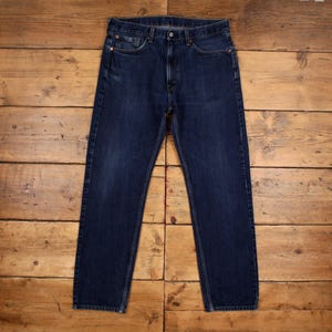 Vintage Levis 505 Jeans 36 x 33 Dark Wash Straight Blue Red Tab Denim