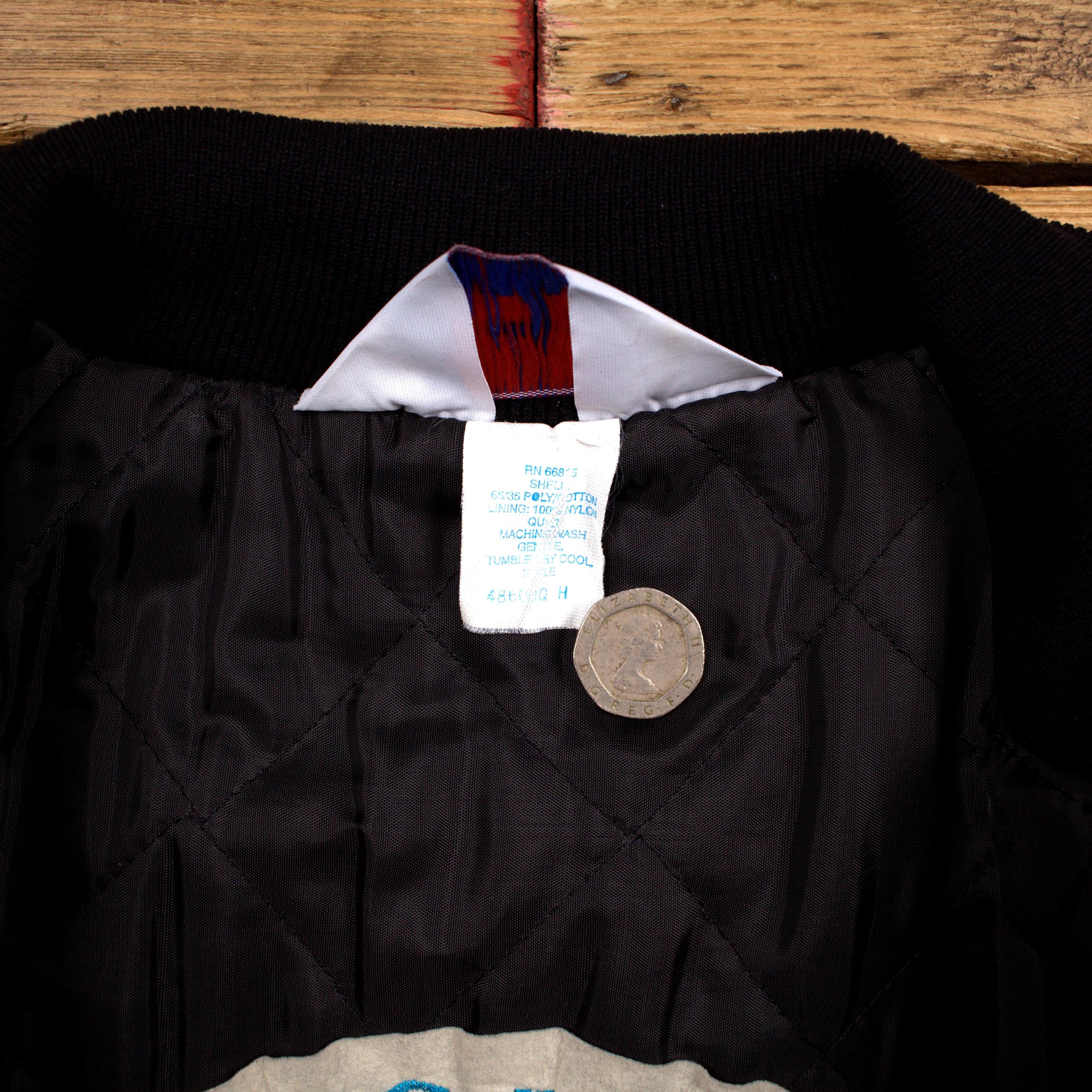 ジャケット・アウター westark POLY-COTTON STADIUM JACKET Vintage West Ark Snap Front Baseball Jacket Sz 2XL