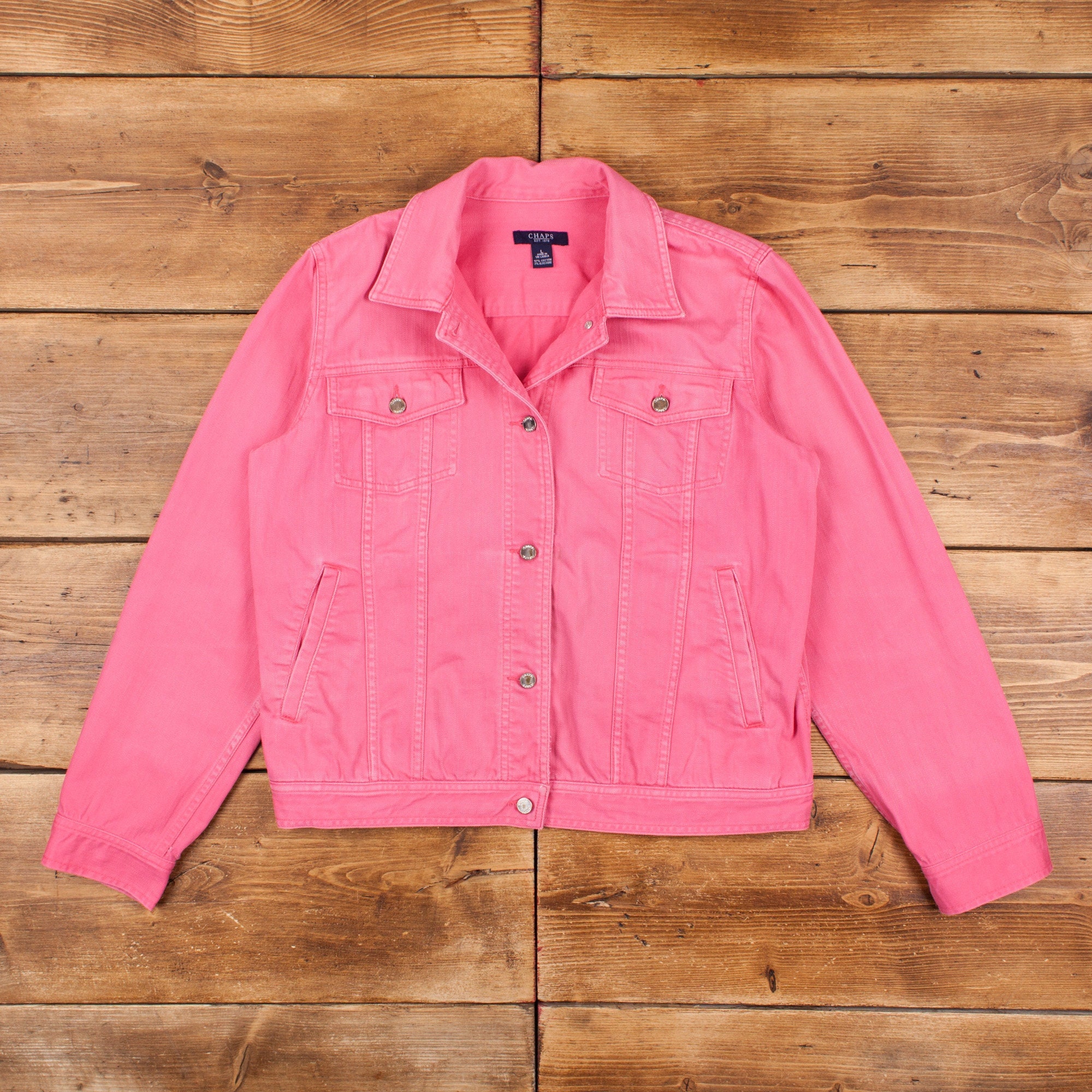 Vintage Chaps Denim Jacket L Button up 