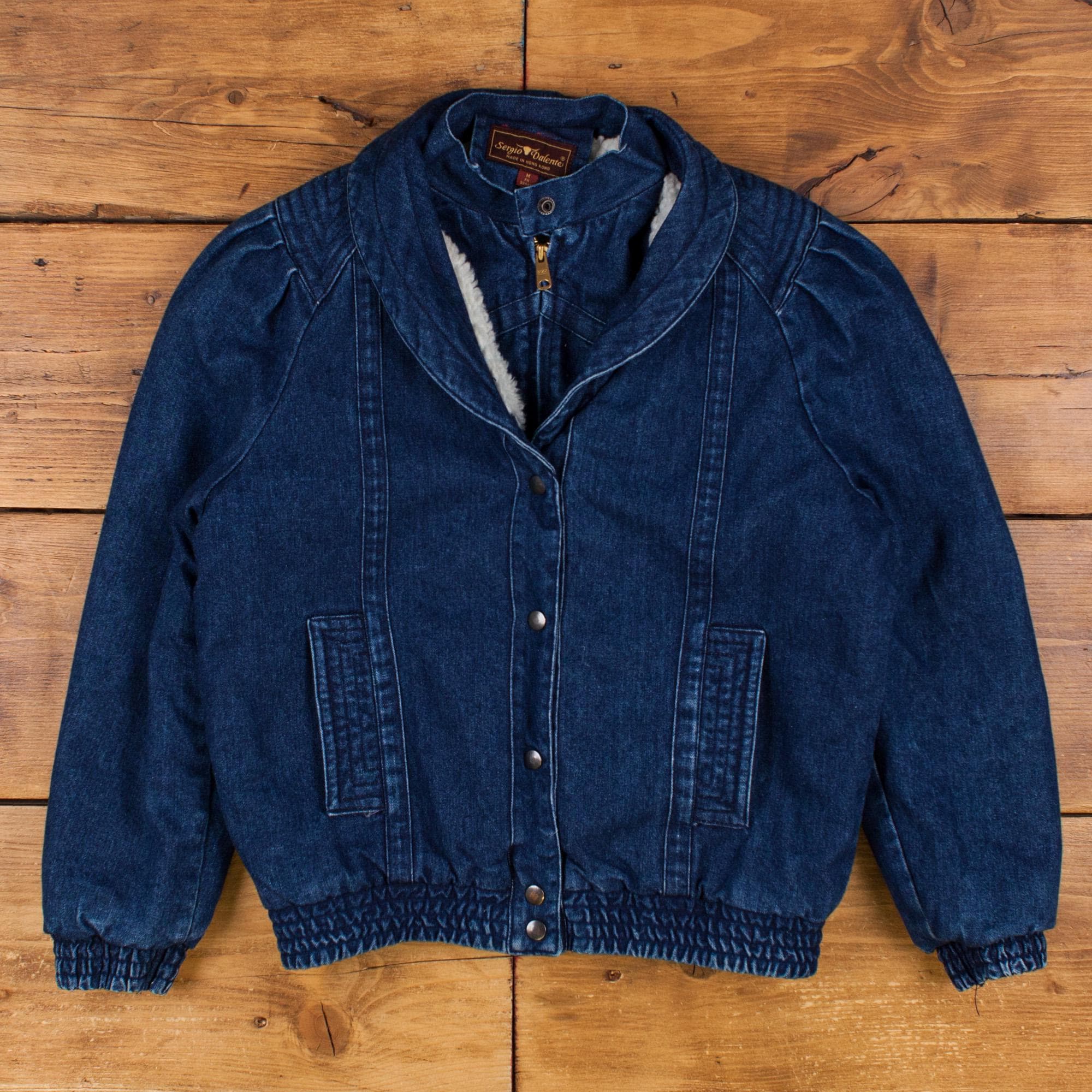 Vintage Sergio Valente Bomber Jacket M 90s Pleats Sherpa Lined