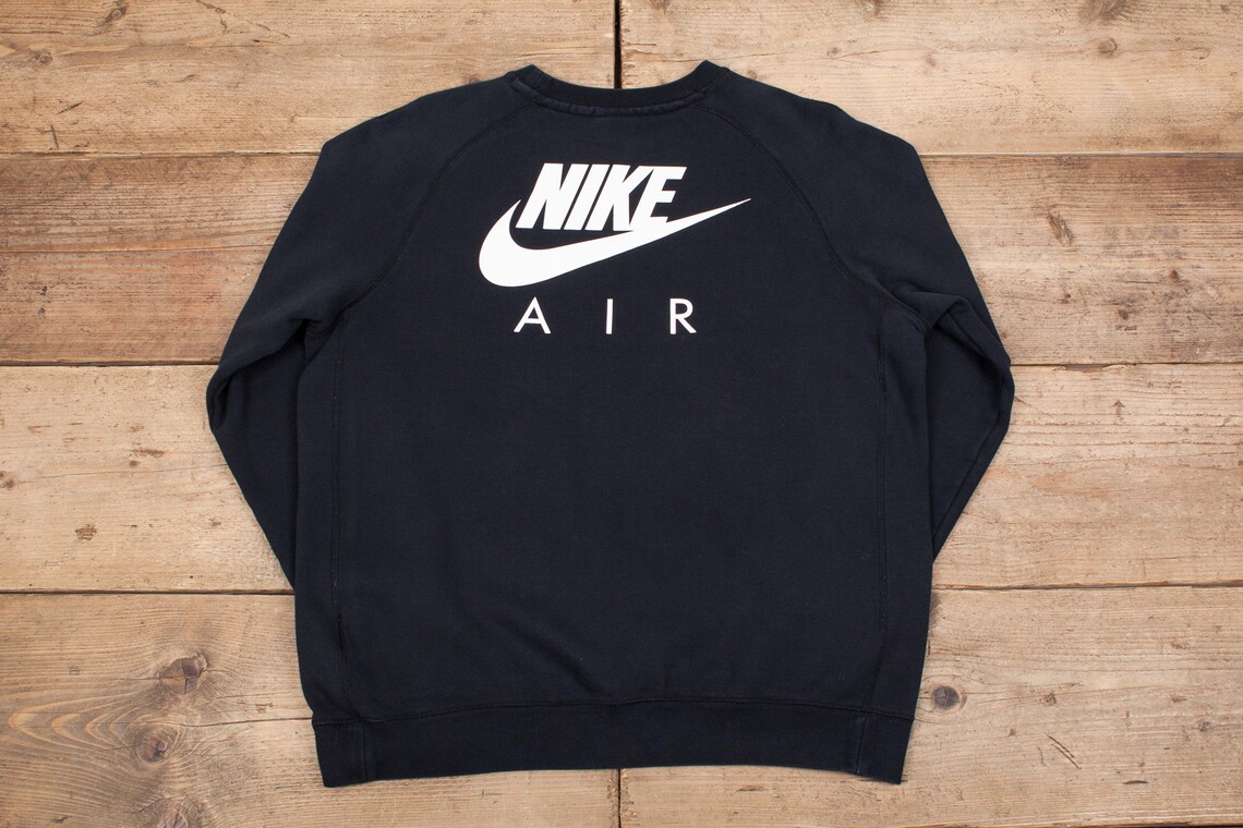 Mens Nike Air Black Swoosh Logo Round Neck Sweatshirt Jumper | Etsy