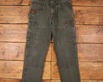 Pantalones de trabajo vintage Wrangler, talla 35 x 32, Riggs, rectos, para hombre, color verde