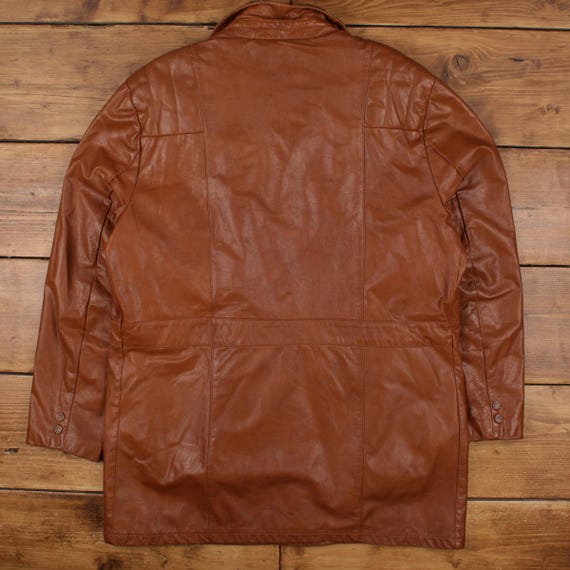 Vintage Sears Leather Jacket 2XL 70s the Leather Shop Faux Fur