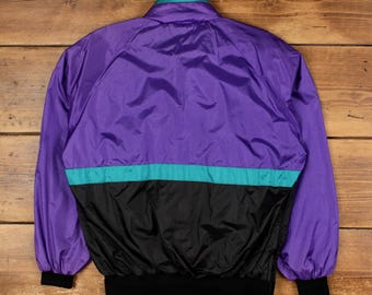 Vintage Seattle Blues Windbreaker Jacket XL 90s Striped Purple - Etsy