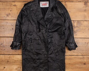 【25SS】ELBORN Kye Leather Long Jacket Women's Tall Kay Michaels: Gunmetal Leather Jacket in Black