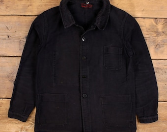 Vintage French Workwear Jacket S Le Mont Saint-michel 50s Faded