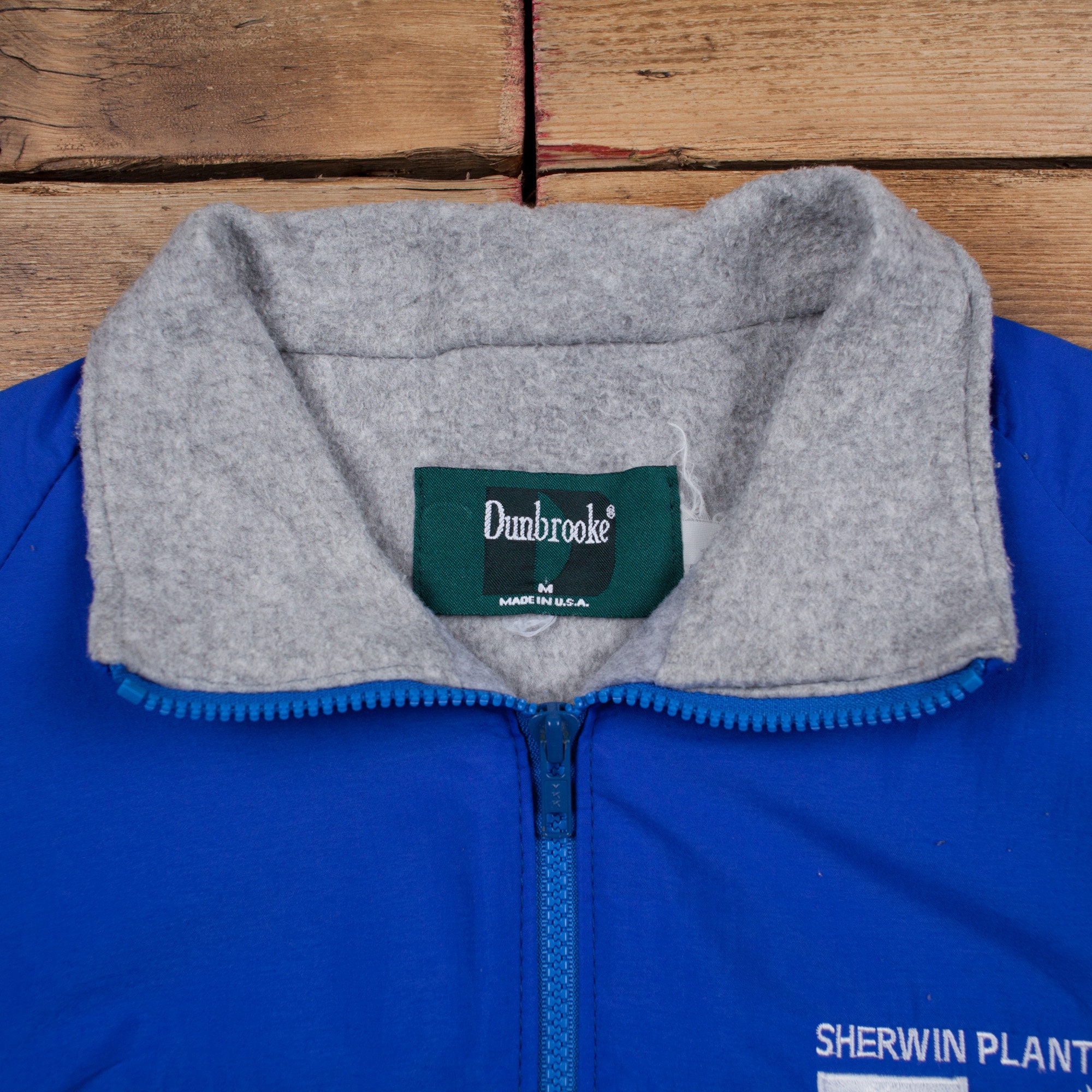 Vintage Dunbrooke Bomber Jacket M 90s Sherwin Plant Embroidered