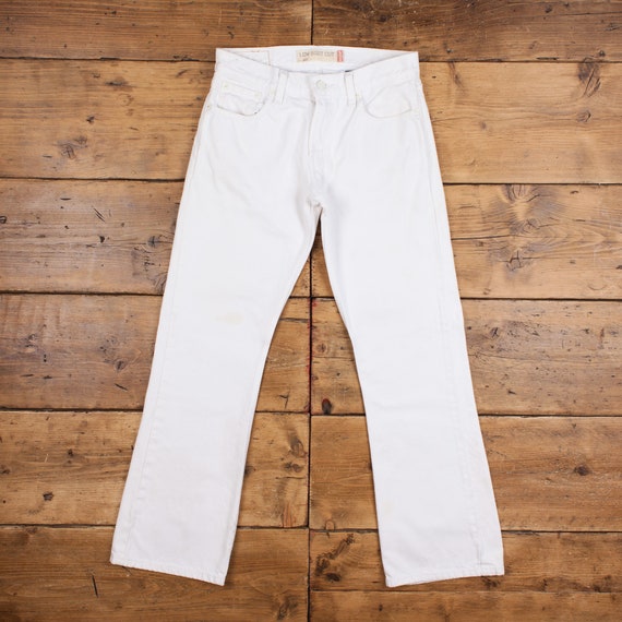 Vintage Levis 527 Jeans 29 X 30 Light Wash Bootcut White White Tab