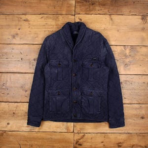 Vintage Ralph Lauren Quilted Jacket M Polo Blue Womens