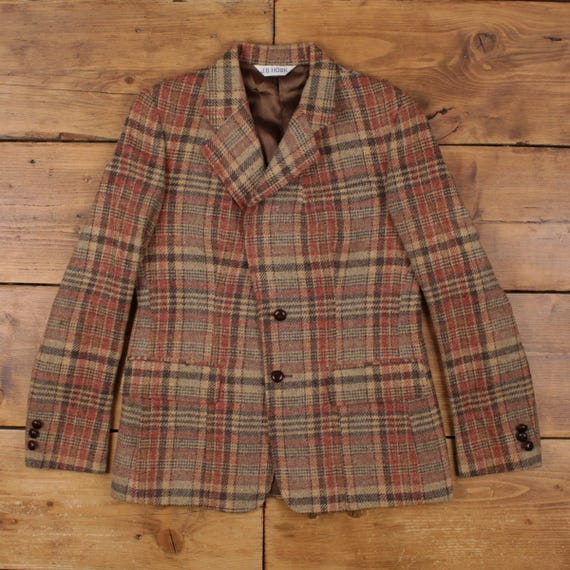hooked vintage 購入 チェック ウールブレザー ジャケット 