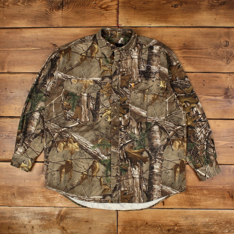 Browning Shirt XL Herren Knopf Baumwollmischung Camouflage Jagd Braun Bild 1