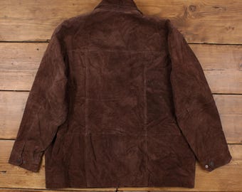 Veste bomber vintage rétro en daim pour homme avec