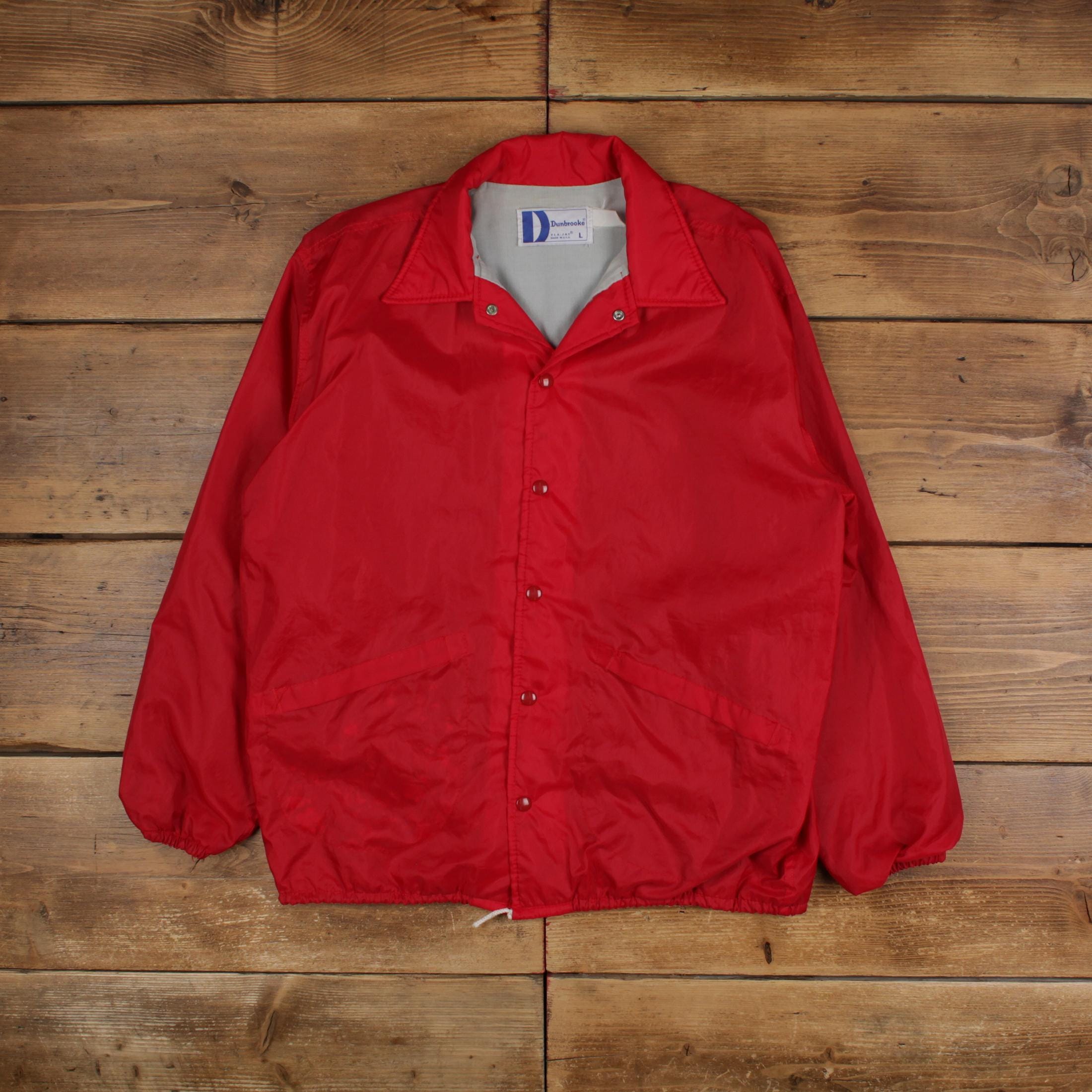Vintage Dunbrooke Coach Jacket L 80s USA Made Red - Etsy