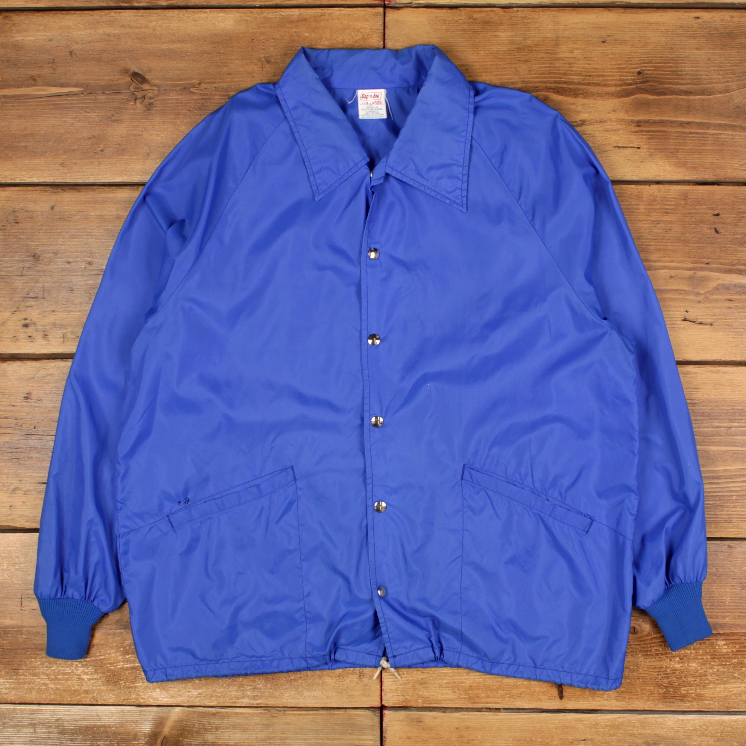 Vintage Cap N Jac Coach Jacket XL 90s Satin Blue - Etsy