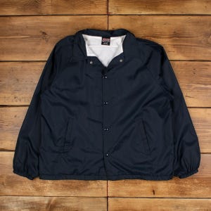 Vintage Athletic Works Coach Jacket XL 90s USA Made Satin Blue