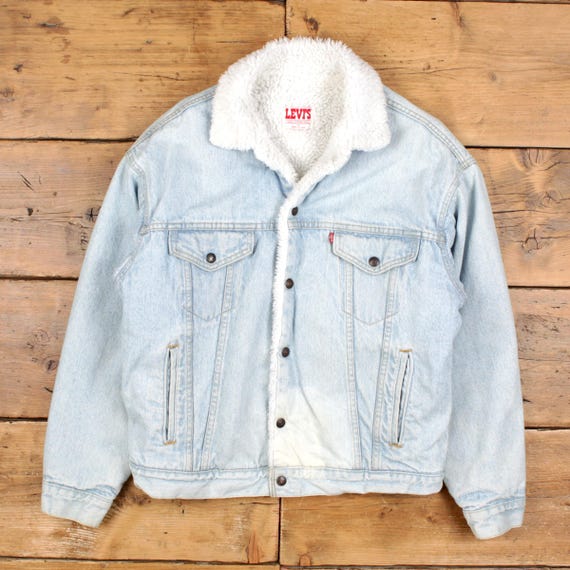 Vintage Levi's Denim Jacket M 80s Trucker Sherpa Lined USA Made