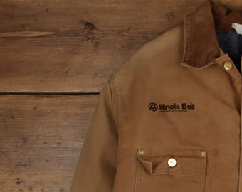 Vintage Carhartt Michigan Chore Jacket L Mens 90s Brown Workwear