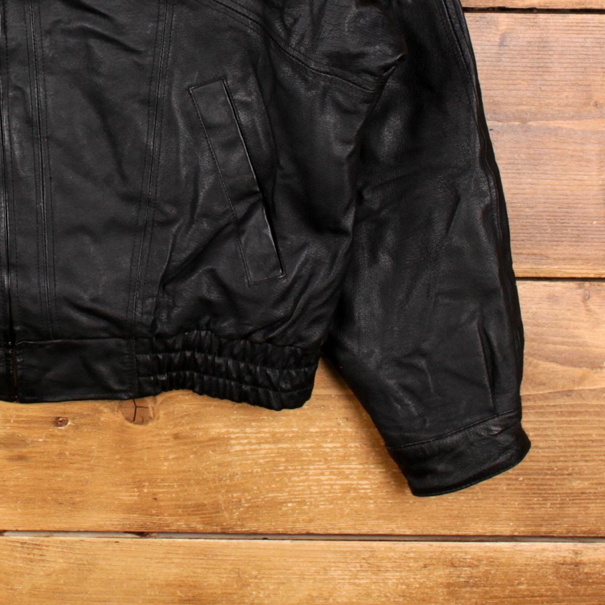Vintage Basic Editions Leather Jacket L Bomber Black - Etsy Israel