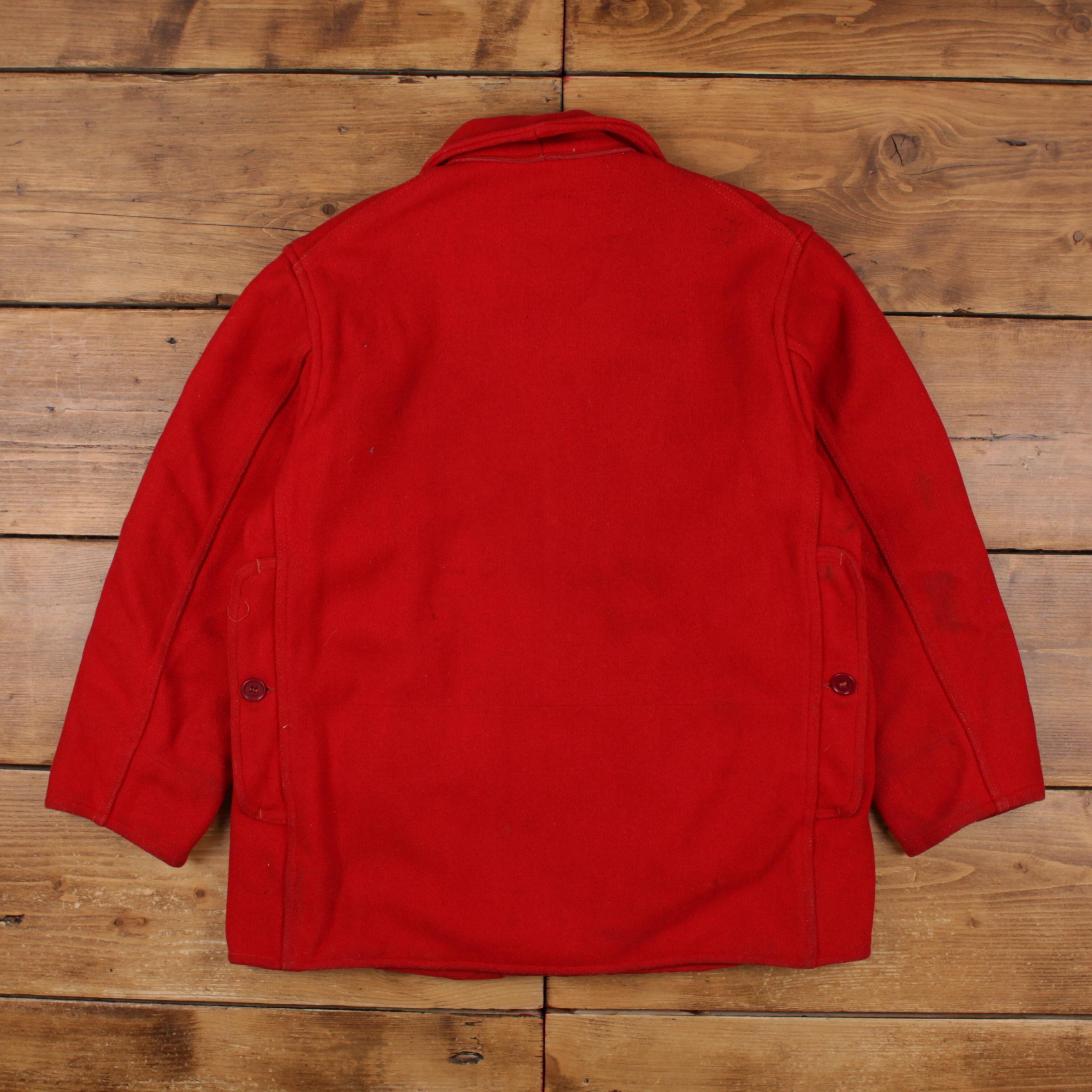Vintage American Field Jacket M Mens 50s Hettrick MFG Co Red Wool
