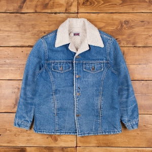 Vintage Big Mac Denim Jacket M 80s Sherpa Lined Stonewash Blue Button