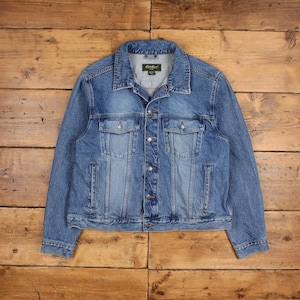 ジャケット・アウター <Eddie Bauer> Denim Trucker Jacket 90s Vintage Eddie Bauer Jacket Mens Large Blue Denim Trucker