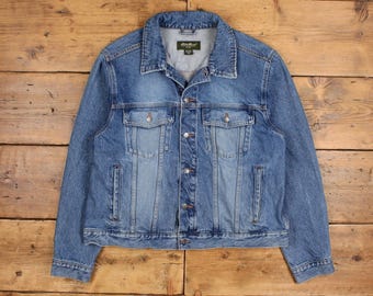 ジャケット・アウター <Eddie Bauer> Denim Trucker Jacket 90s Vintage Eddie Bauer Denim Trucker Jacket Small 90s Blue Jean