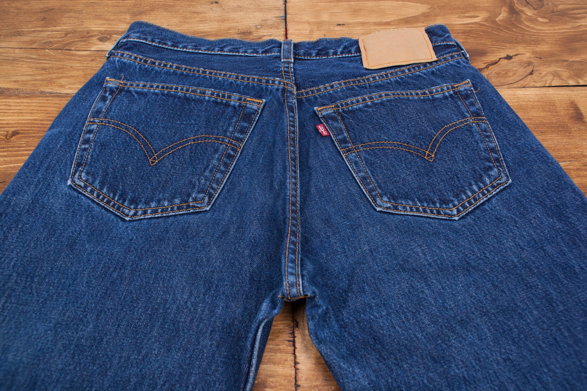 Vintage 90s Levis Levi 501 Dark Blue Straight Leg Denim Jeans | Etsy