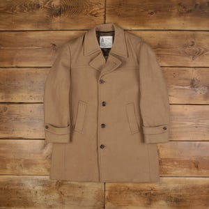 Vintage London Fog Wool Jacket M 90s Overcoat USA Made Beige