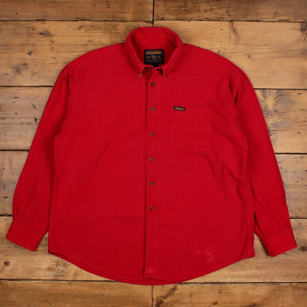 Vintage Woolrich Chamois Shirt Button XL Mens Long Sleeve