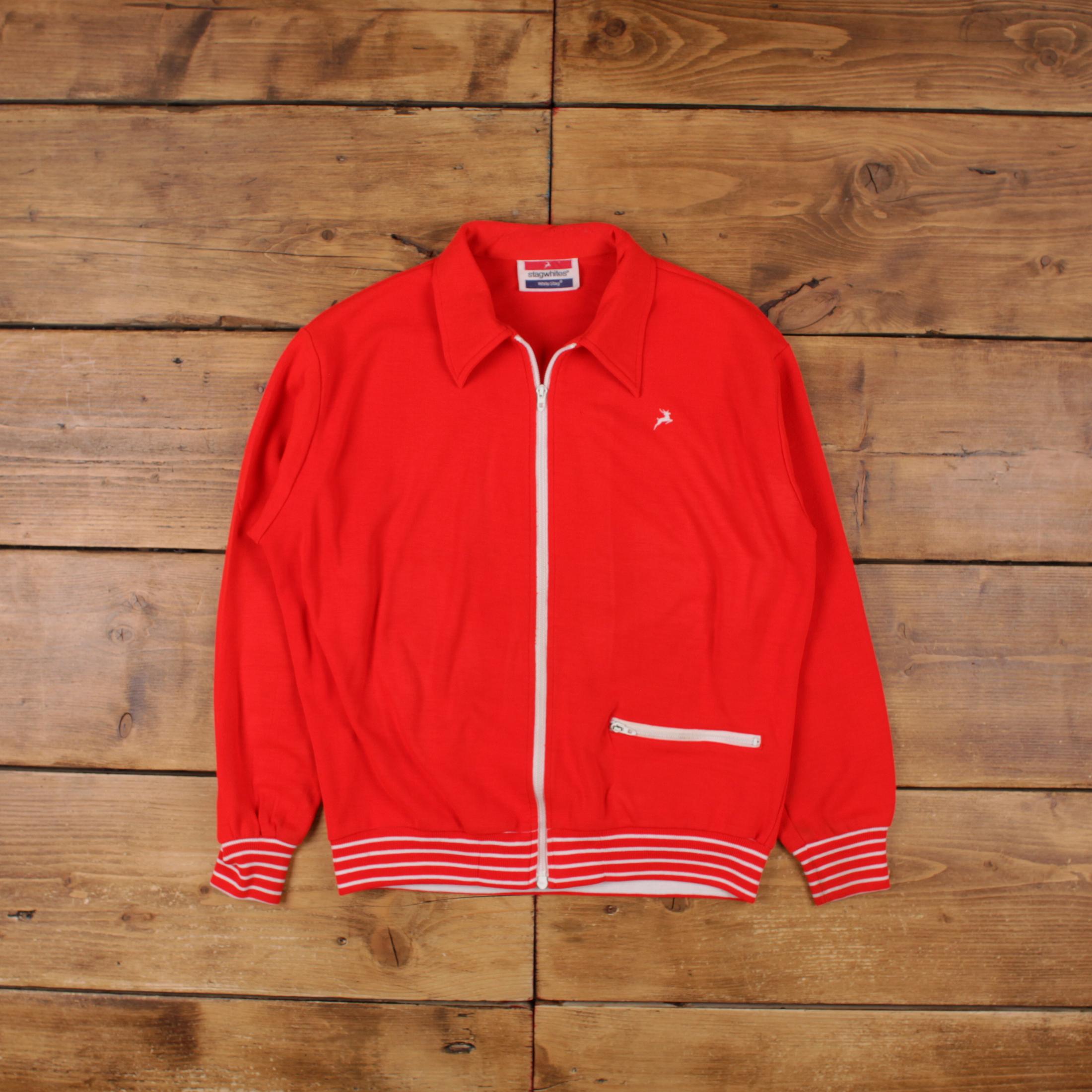Vintage White Stag Track Jacket M 70s Talon Zip Red - Etsy