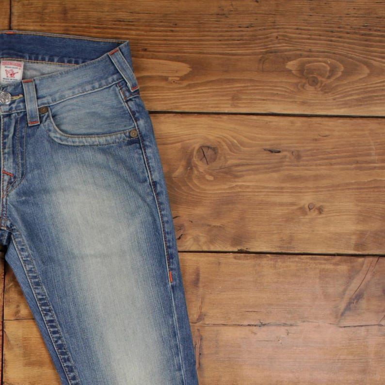 Vintage True Religion Jeans Pants Trousers 33x34 USA Made Stonewash Denim Y2K image 7