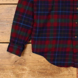 Lobo By Pendleton Flannel Shirt M Mens Cotton Wool Plaid Pocket Red USA Made image 6