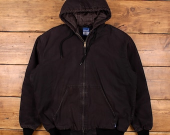 Chaqueta de trabajo vintage RKBrand, talla 2XL, color negro intenso