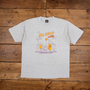 Vintage Fruit of the Loom Single Stitch T Shirt Graphic XL 90s USA Made Grey