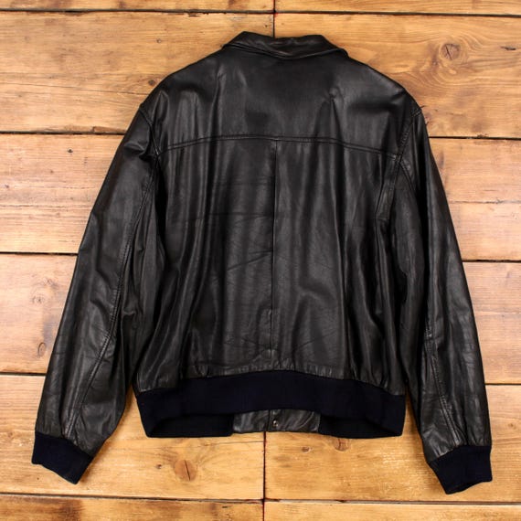 Vintage U2 Wear Me Out Leather Jacket XL 90s Flight A-2 Black