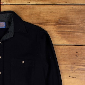 Camisa vintage Pendleton talla M para hombre, con botones, de lana, con coderas, ideal para trabajos al aire libre, color azul. imagen 6