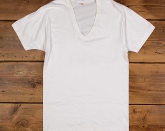 Vintage Fruit of the Loom Single Stitch T Shirt Blank Small 90s USA Made White