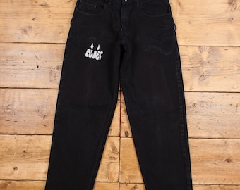 Vintage Levis Silver Tab Baggy Jeans 30 X 31 Raw Hem Dark Wash