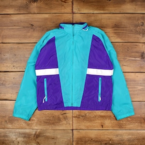 Vintage Woolrich Windbreaker Jacket M 90s Outdoor Blue