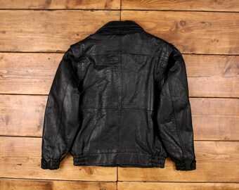 Vintage Corso Italia Leather Jacket S 90s Bomber Black - Etsy