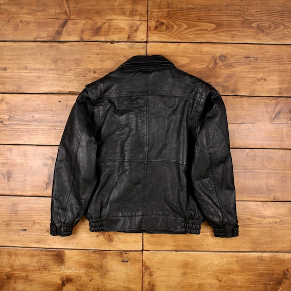 Vintage Corso Italia Leather Jacket S 90s Bomber Black - Etsy
