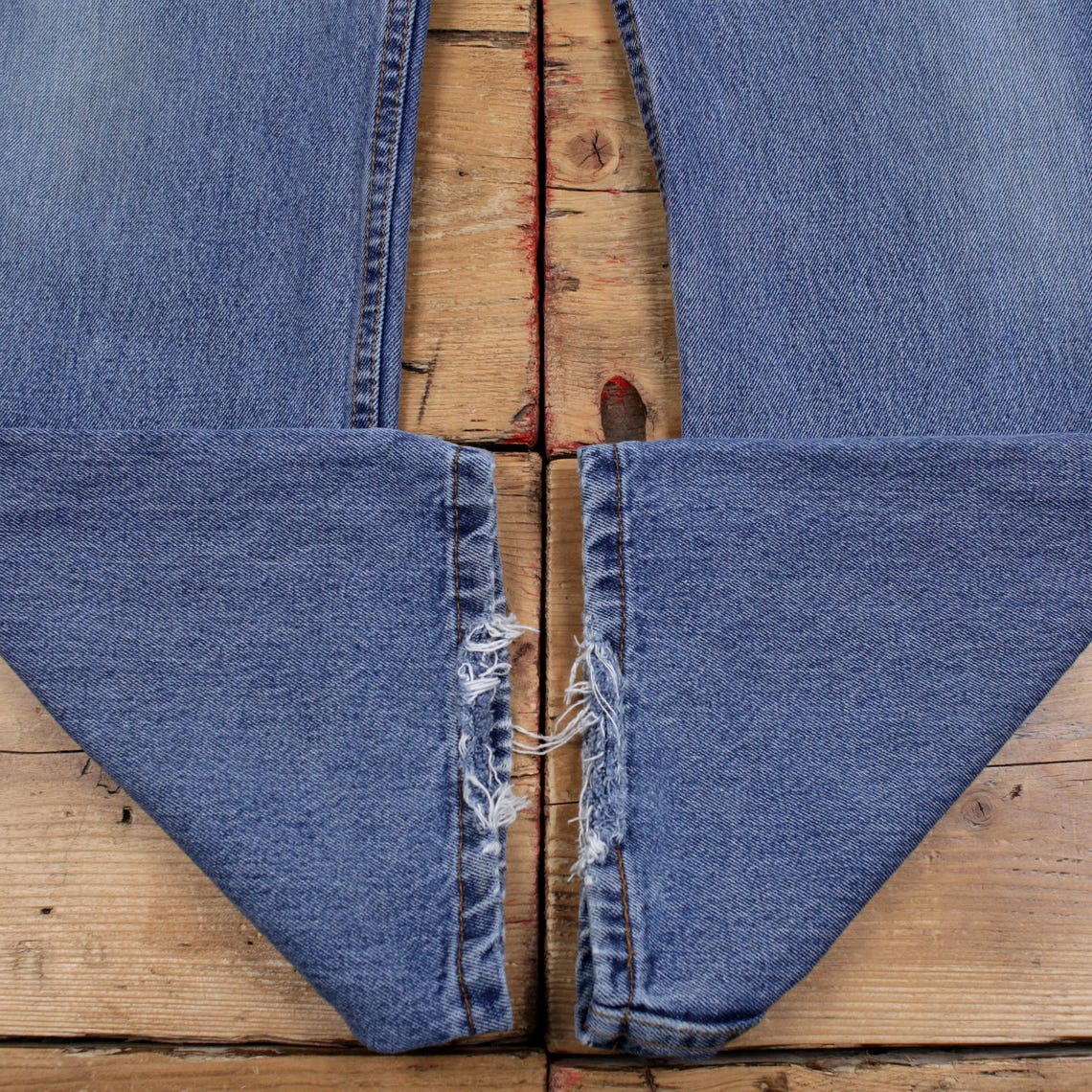 Vintage Levis 516 Jeans 38 x 31 Stonewash Straight Blue Red Tab Denim, foto 4 di 5