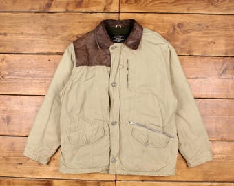 Vintage Avirex Outdoor Jacket L 90s Officers O Coat Beige