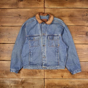Vintage Timberland Classic Denim Jacket - Size L - Etsy