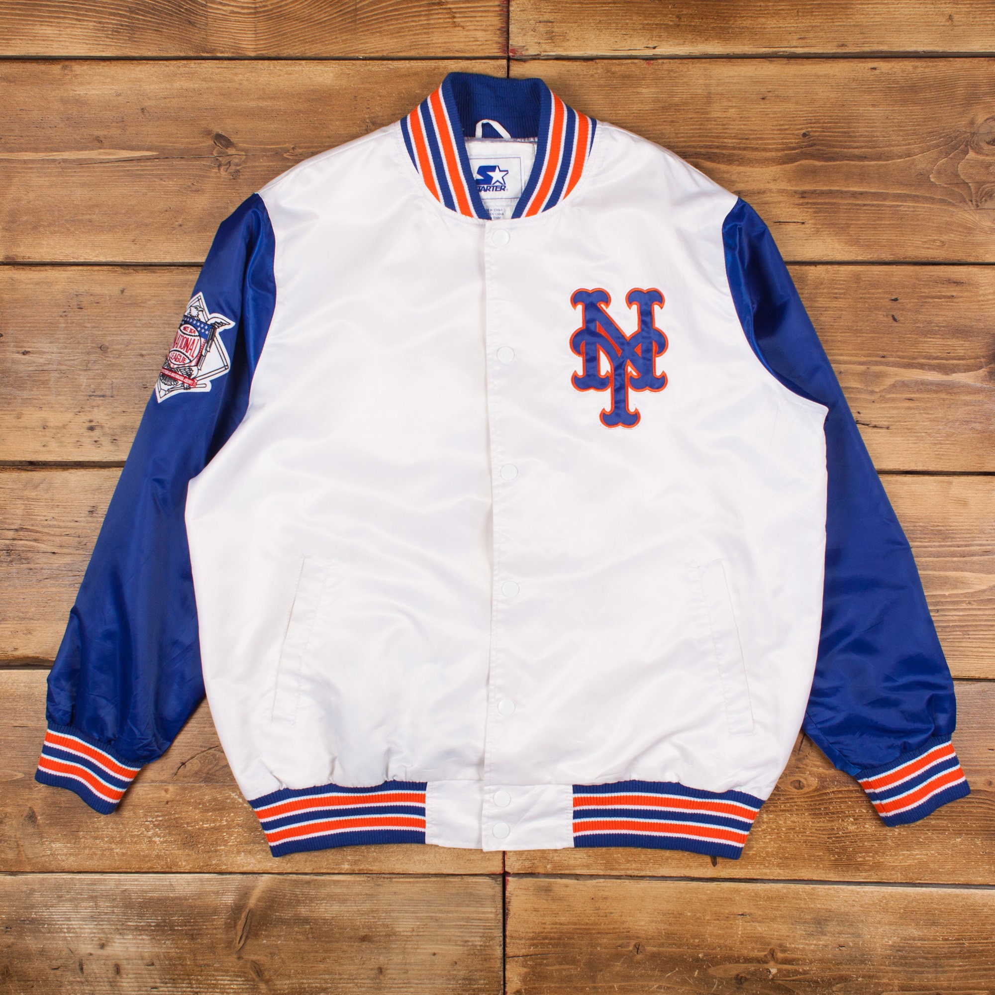 New York Mets MLB Men's Quilt Lined Front Snap Starter Jacket XL 