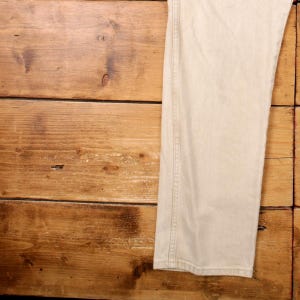 Vintage Wrangler Straight Jeans 38x34 90s Beige Zip Fly Mid Rise Denim Bild 8