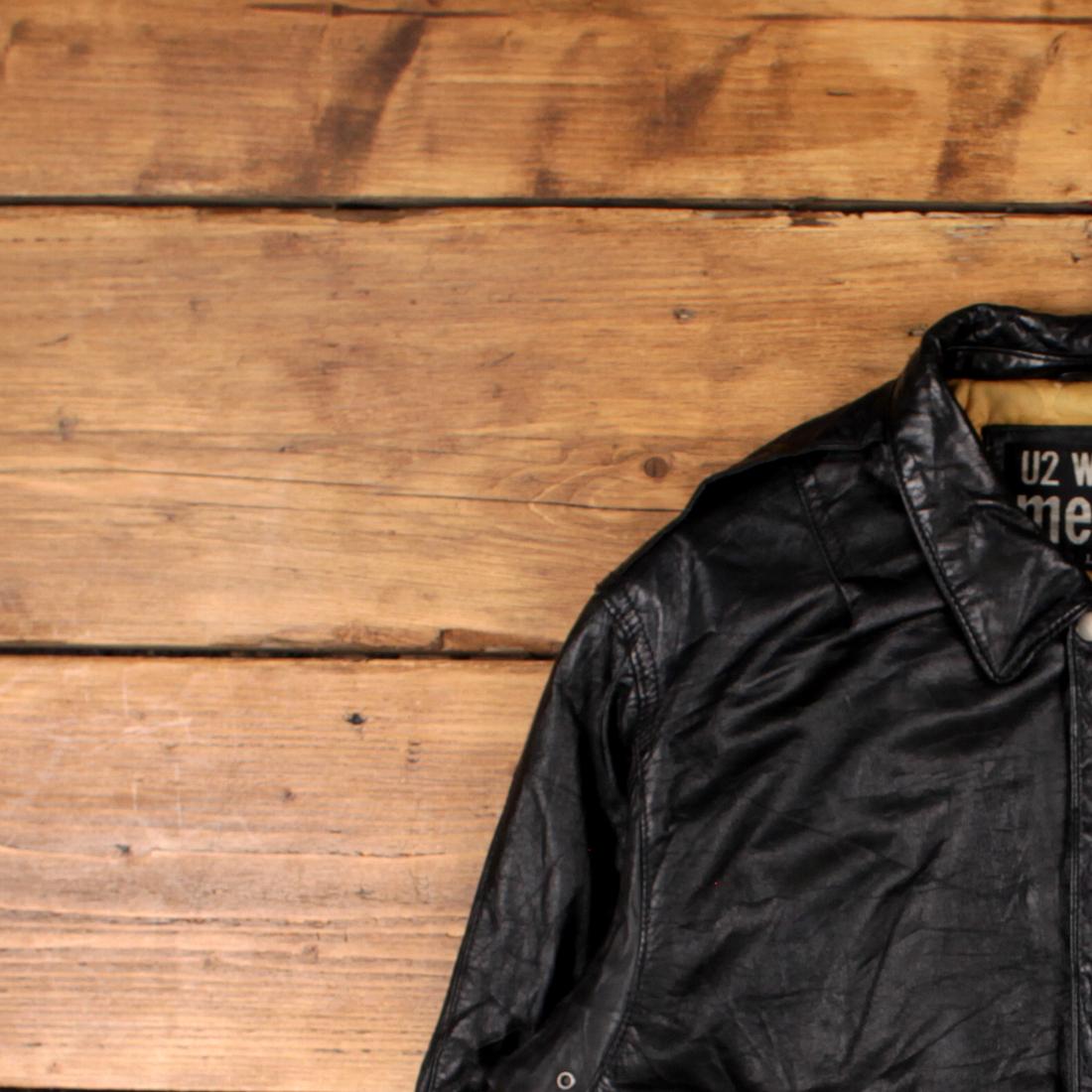 Vintage U2 Wear Me Out Leather Jacket L 90s Bomber Black - Etsy