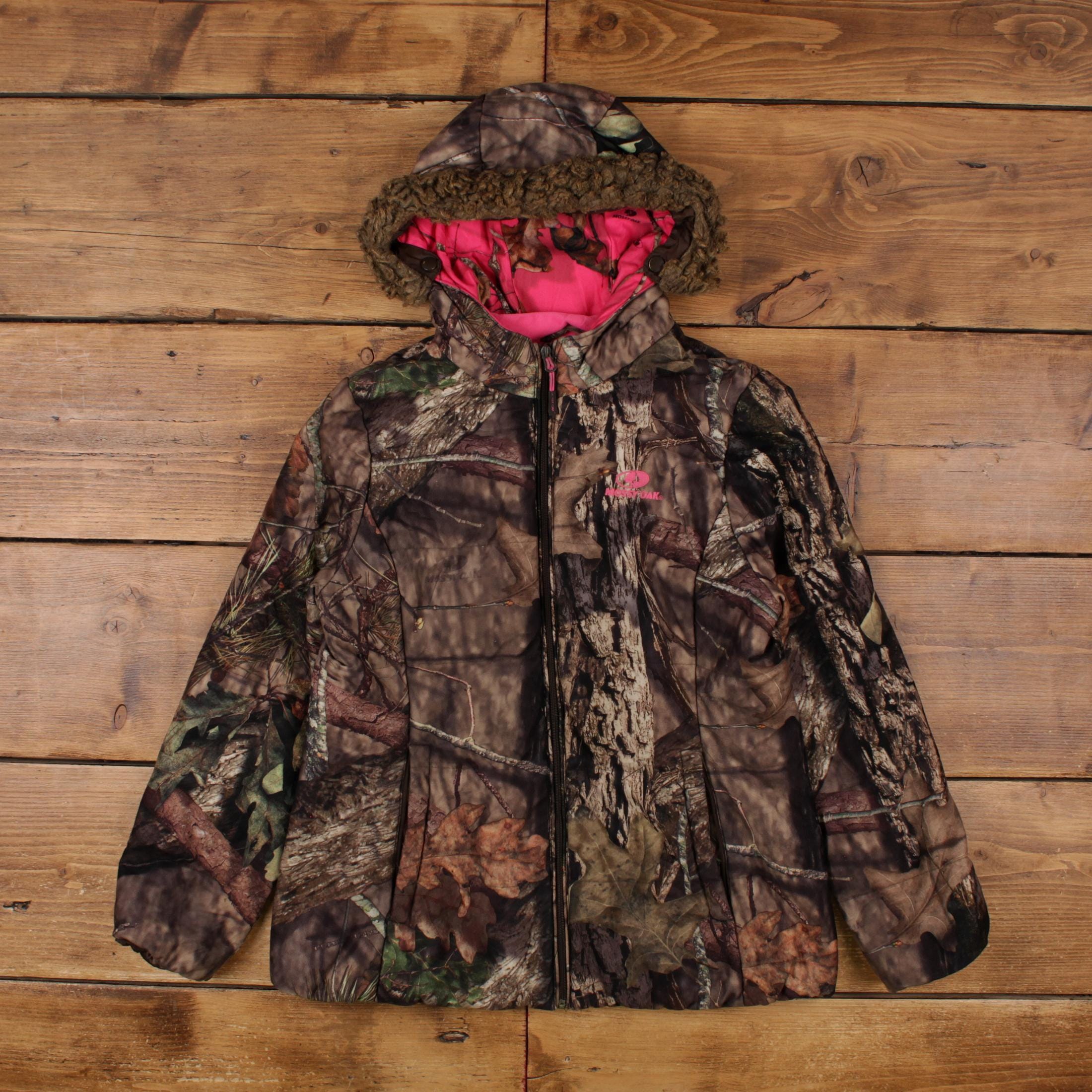 Vintage Mossy Oak Outdoor Jacket M Realtree Pink Camouflage Green