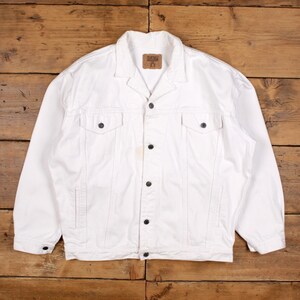 Vintage GAP Denim Jacket XL 90s Trucker White - Etsy