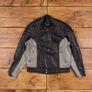 Blouson en cuir vintage Stagg S 90s Biker Noir Zip